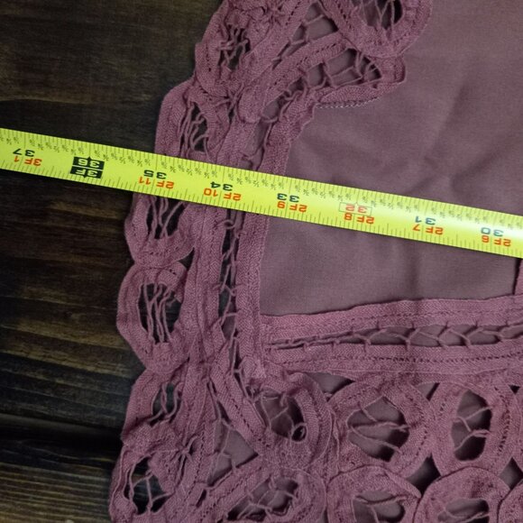 Entro Dress Women's Small Polyester 3/4‎  Sleeve Lace Accent Keyhole Flowy Red - Picture 14 of 16